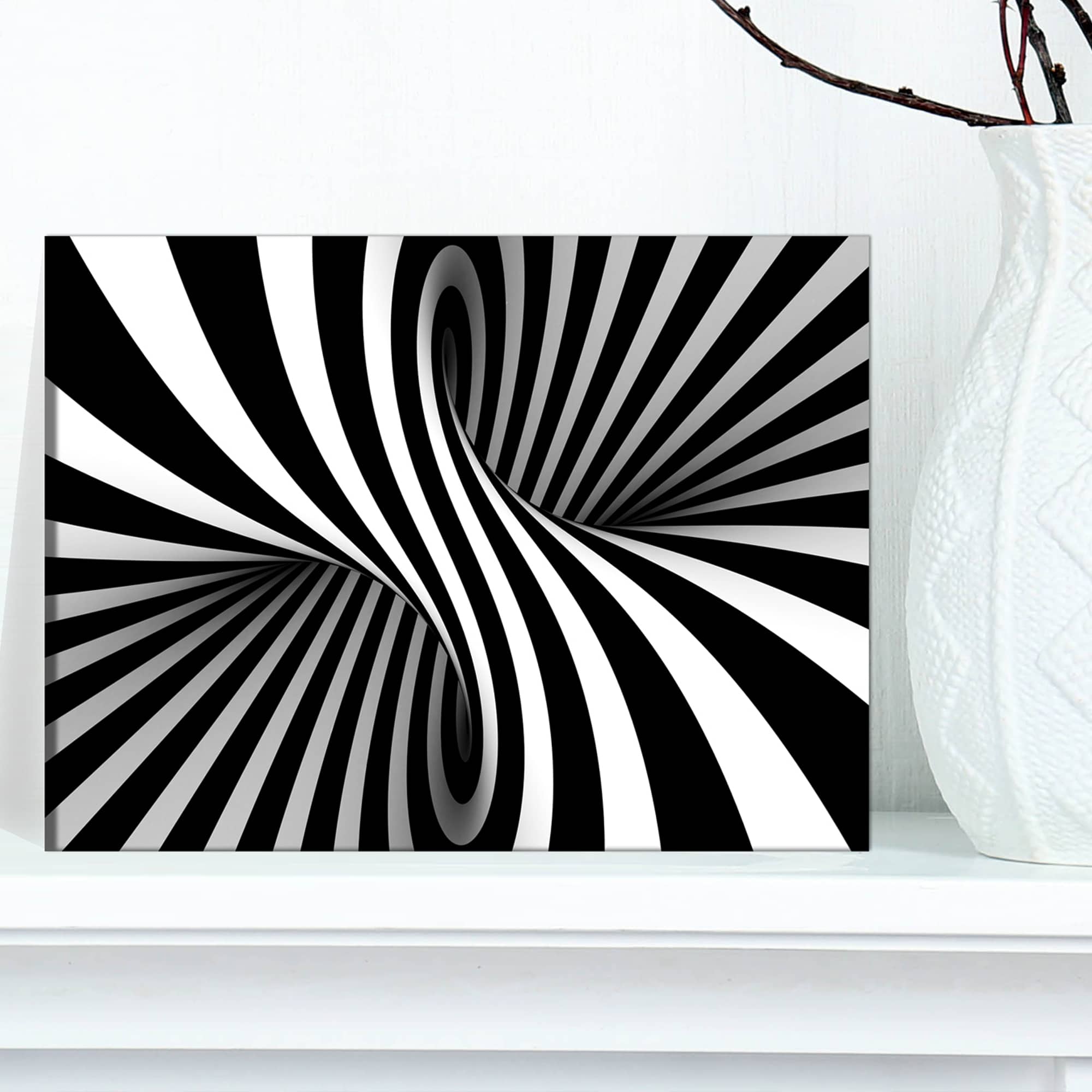 Designart - Black and White Spiral